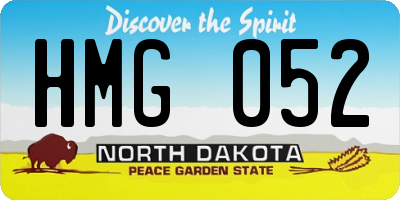 ND license plate HMG052