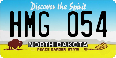 ND license plate HMG054