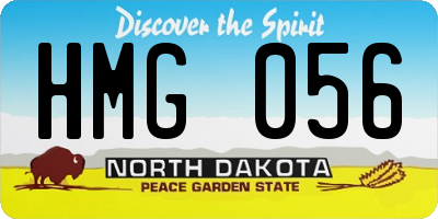 ND license plate HMG056