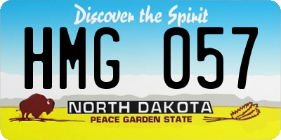 ND license plate HMG057