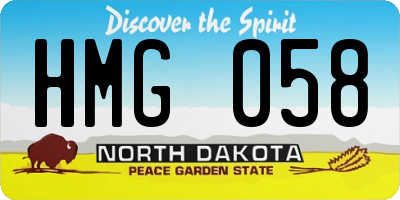 ND license plate HMG058