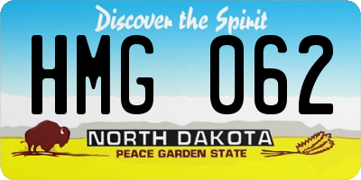 ND license plate HMG062