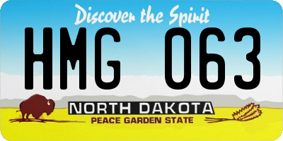 ND license plate HMG063