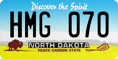 ND license plate HMG070