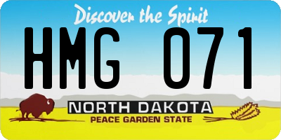 ND license plate HMG071