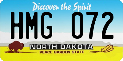 ND license plate HMG072