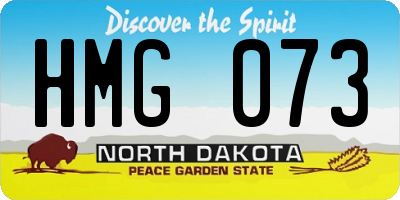 ND license plate HMG073