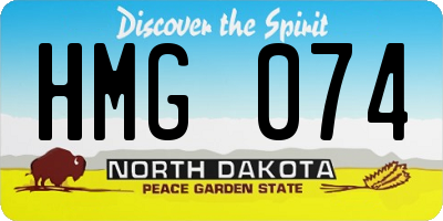 ND license plate HMG074