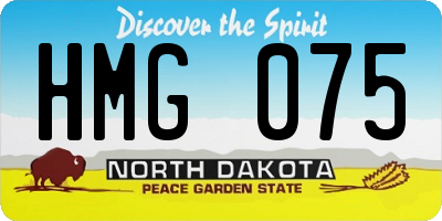 ND license plate HMG075