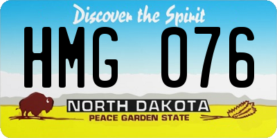 ND license plate HMG076