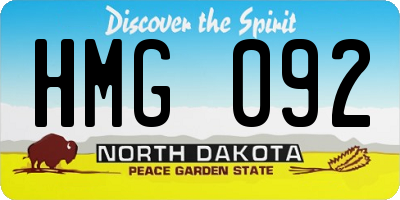 ND license plate HMG092