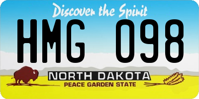 ND license plate HMG098