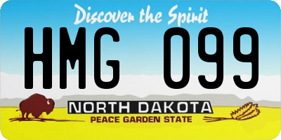 ND license plate HMG099