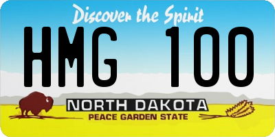 ND license plate HMG100