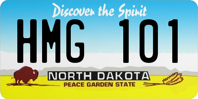 ND license plate HMG101