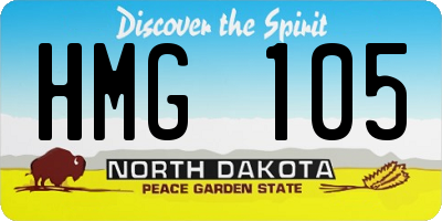 ND license plate HMG105