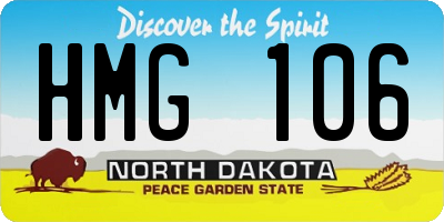 ND license plate HMG106