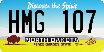 ND license plate HMG107