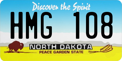 ND license plate HMG108