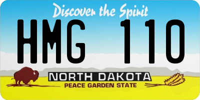 ND license plate HMG110