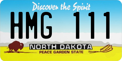 ND license plate HMG111