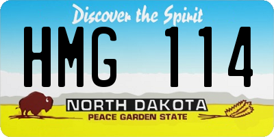 ND license plate HMG114