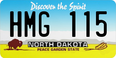 ND license plate HMG115