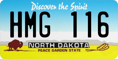 ND license plate HMG116