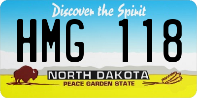 ND license plate HMG118