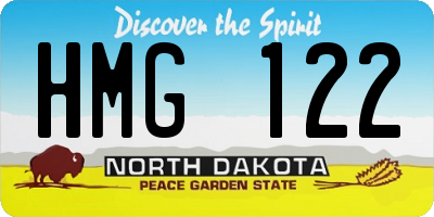 ND license plate HMG122