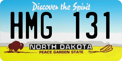 ND license plate HMG131