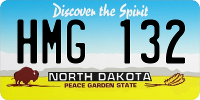 ND license plate HMG132