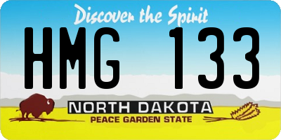 ND license plate HMG133