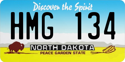 ND license plate HMG134