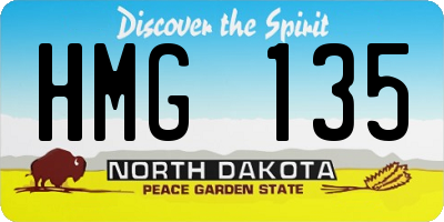 ND license plate HMG135