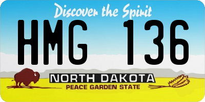 ND license plate HMG136