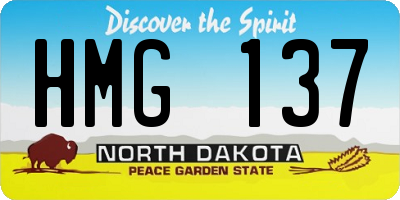 ND license plate HMG137