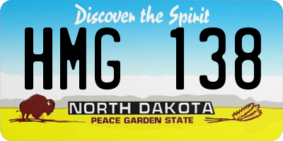 ND license plate HMG138