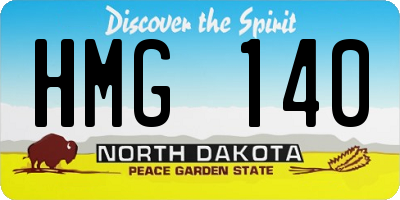 ND license plate HMG140