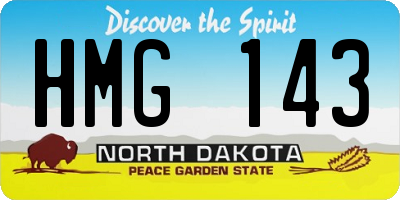 ND license plate HMG143