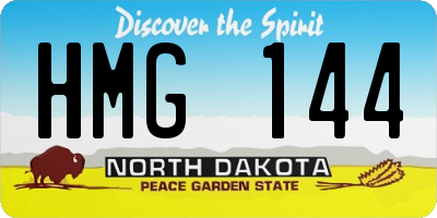 ND license plate HMG144