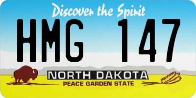 ND license plate HMG147