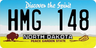 ND license plate HMG148