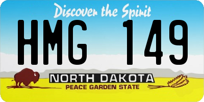 ND license plate HMG149