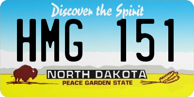 ND license plate HMG151