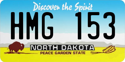 ND license plate HMG153