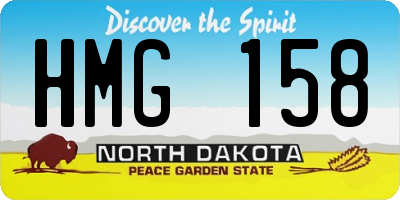 ND license plate HMG158