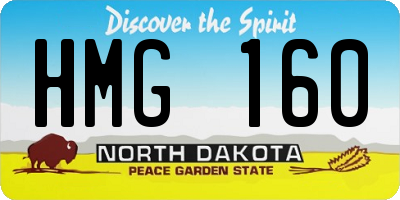 ND license plate HMG160