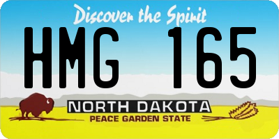 ND license plate HMG165