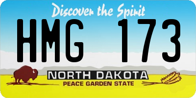 ND license plate HMG173